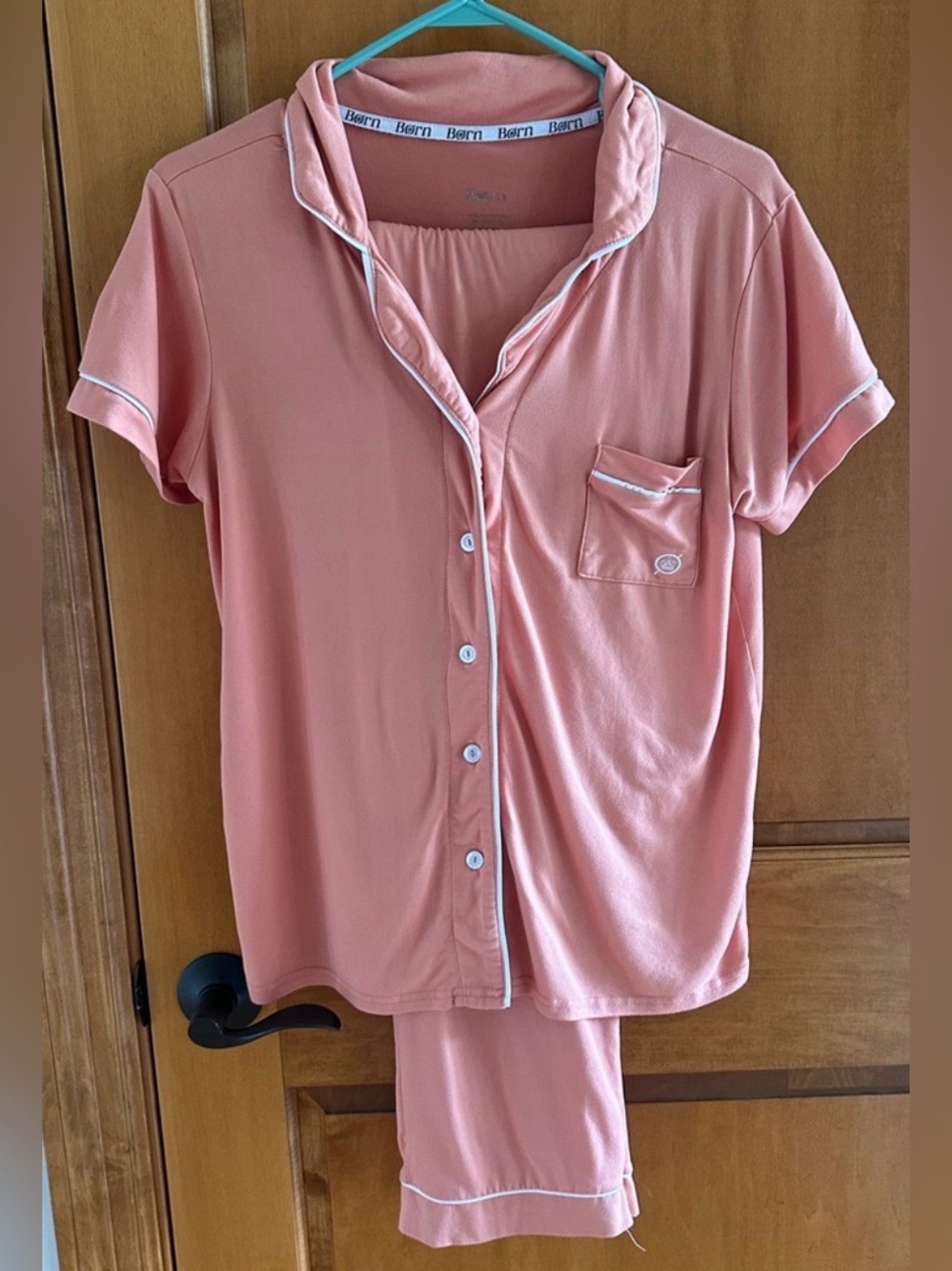 Børn Classic Short Sleeve PJ Lounge Set Peach Coral Small